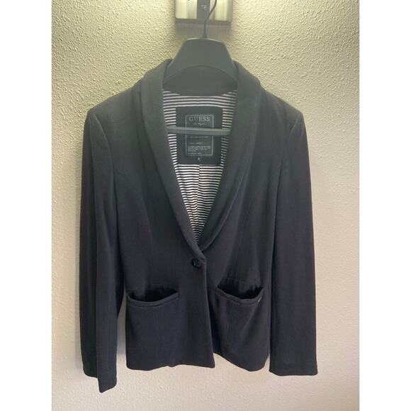 SOLD IN EBAY - Guess Vintage Women Black Cotton Blend One Button Blazer Size M - Picture 6 of 9
